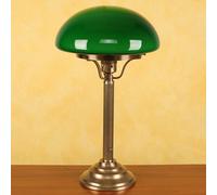 Berliner Messinglampen Lámpara de mesa Hará en latón, pantalla verde