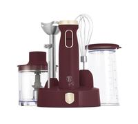 Berlinger Haus Batidora de Mano 6 en 1, 800W, Control de Velocidad Variable, Cuchilla de Titanio, Accesorios Incluidos (Vaso Medidor, Picadora, Espumador, Batidor), Color Bordeaux Mate
