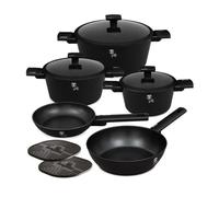 Berlinger Haus BERLINGERHAUS BH-8197 - Batería de cocina (10 piezas, superficie de titanio), color negro mate