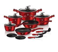 Berlinger Haus - BH/1226N - conjunto de barcos de cocina de 15 pc, edición de Burdeos por línea de metal