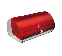 Berlinger Haus Burgundy Panera de Mesa para Guardar Pan, Contenedor para Almacenamiento Pan y Bollería, Acero Inoxidable, Bread Box, Rojo /Inox