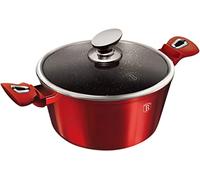 BERLINGER HAUS - Cazuela con tapa 30 cm, Metallic Line Burgundy Edition