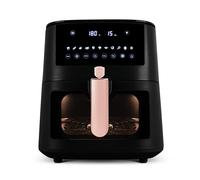 Berlinger Haus Freidora de Aire 8L con Ventana Visible, Control Digital de Temperatura 40-200℃, Función Rápida y Mantener Caliente, Negro-Rosa Oro, Protección Sobrecalentamiento