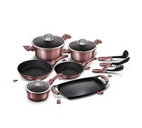 Berlinger Haus I-Rose Batería Cocina Inducción 12 Piezas, Antiadherente Titanio sin PFOA, Aluminio, Vitro