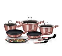 Berlinger Haus I-rose Batería Cocina Inducción 12 Piezas, Antiadherente Titanio Sin Pfoa Rosa