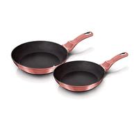 Berlinger Haus I-Rose Juego 2 Sartenes Inducción 22-26 cm, Aluminio Forjado, Antiadherente Ecológico Titano sin PFOA, Diseño Moderno, Apta para Todas Las Cocinas, Vitrocerámica, Gas, Rosa Metalizado