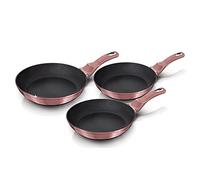 Berlinger Haus I-Rose Juego 3 Sartenes Inducción 20-24-28cm, Aluminio Forjado, Antiadherente Ecológico Titano sin PFOA, Diseño Moderno, Apta para Todas Las Cocinas, Vitrocerámica, Gas