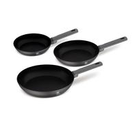 Berlinger Haus I-Rose Juego 3 Sartenes Inducción 20-24-28cm, Aluminio Forjado, Antiadherente Ecológico Titano sin PFOA, Diseño Moderno, Apta para Todas Las Cocinas, Vitrocerámica, Gas (Gris)