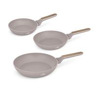 Berlinger Haus Juego de Sartenes Antiadherentes 3 Piezas, Fabricadas en Aluminio Forjado para Inducción con Mango Ergonómico, Libres de PFOA de la Colección Nórdica Taupe