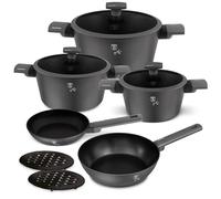 Berlinger Haus Juego de 10 utensilios de cocina de inducción antiadherentes de aluminio, ollas y sartenes con tapas para el hogar, cocina, horno, lavavajillas, ecológico, compatible con todas las