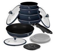 Berlinger Haus Juego de 13 utensilios de cocina con revestimiento de titanio, colección Deep Sea Collection - Antiadherente, duradero, de alta calidad para una cocción segura y fácil limpieza