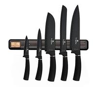 Berlinger Haus Juego de Cuchillos con Soporte magnético 6 Piezas, Black Rose Collection, Acero Inoxidable