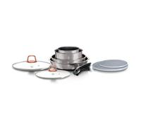 Berlinger Haus Moonlight Batería Cocina Inducción 9 Piezas, Mango Extraíble Intercambiable, Antiadherente sin PFOA, Aluminio, Set Cacerolas y Sartenes, Tapas Cristal + Herméticas, Apilable