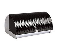 Berlinger Haus Primal Gloss Panera de Mesa para Guardar Pan, Tapa Deslizante, Contenedor para Almacenamiento Pan y Bollería, Acero Inoxidable, Diseño Moderno, Bread Box, Negro/Inox