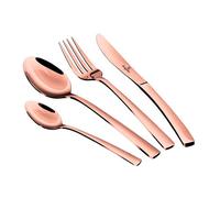 Berlinger haus rose gold cubertería completa 24 piezas acero inoxidable, juego de cubiertos 6 personas, pulido brillante, , oro rosado
