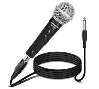 Berlingtone BR-100M - Micrófono vocal dinámico cardioide con carcasa de metal de estilo clásico con cable XLR de 25 pies, rejilla de malla esférica con filtro pop integrado, micrófono profesional para