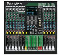 Berlingtone BR-212MX, mezclador de audio Bluetooth profesional de 12 canales, grabación de PC, 24 efectos DSP, alimentación fantasma de 48 V, 10 conectores de micrófono, 2 entradas estéreo,