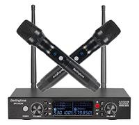 Berlingtone BR-58UM UHF - Sistemas de micrófono inalámbrico de mano profesional, canal de frecuencia ajustable de 120, micrófono/base de metal, karaoke, DJ, conferencia, iglesia, reunión, bodas, rango