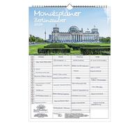 Berlinzauber - Planificador familiar de pared, planificador de 4 columnas, calendario A3 para 2024, capital de Alemania Seelenzauber