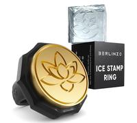 Berlinzo Anillo de sello de hielo para cubo y esfera - cubitos de hielo personalizados para whisky, cócteles mojito - Juego de almohadillas de hielo de latón con forma de lote/3 mm de profundidad
