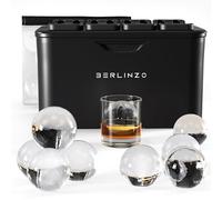 Berlinzo Máquina de bolas de hielo transparentes de alta calidad, 8 bolas de hielo grandes de 2.4 pulgadas para whisky, cócteles y bourbon, molde fácil de quitar para esferas de hielo, bolsa de