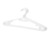 Berlona Percha | 10 Piezas | Percha de plástico con Ganchos Laterales | Ahorra Espacio, Ligera y Funcional, 41 cm x 18,5 cm | para Vestidos, Camisas, Jerseys, Chaquetas, Pantalones | Blanco