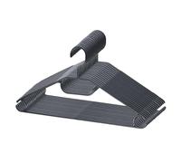 Berlona Percha | 20 Piezas | Percha de Plástico Antideslizante | Gancho Giratorio 360° | Ahorra Espacio, Ligera y Funcional | 41 cm x 21 cm | para Abrigos, Vestidos, Camisas, Jerseys | Negro