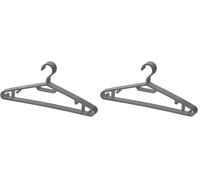 BERLONA Perchas | 10 Piezas | Percha De Plástico con Ganchos Laterales | Ahorra Espacio, Ligera Y Funcional | 41 cm x 18,5 cm | para Pantalones Ligeros, Vestidos, Camisas, Faldas, Camisetas | Negro