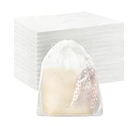 Berlune 200 bolsas de viaje para zapatos de tela no tejida, organizador de almacenamiento transpirable con bolsa de almacenamiento de cuerda, bolsa de almacenamiento a prueba de polvo con cordón para