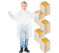 Berlune 50 ponchos de lluvia para niños a granel con capucha con cordón, mangas elásticas, ponchos desechables de lluvia de emergencia para niños