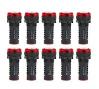 BERM® 10 Pcs/Box LED Buzzer 22mm Diameter , AD16 22SM Red Flash Alarm Indicator Lamp Buzzer AC/DC24V