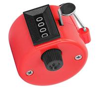 Berm Contador de Conteo Manual Herramienta de Conteo de Restablecimiento de Perilla de Plástico Portátil de 4 Dígitos para Eventos Deportivos y Gestión de Inventario ABS Rojo 1.8 X 1.3in