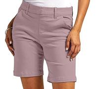 Bermuda Shorts Mujer Verano Chino Corto Tejido Elegante Liso Ajuste Delgado Cintura Alta Cargo Tallas Grandes Elástico Ocio Empresarial Bolsillos