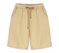 Bermuda Shorts para Mujer, hasta la Rodilla, Cintura Alta, Estilo Holgado e Informal, con Bolsillos, Color Caqui, Talla M.