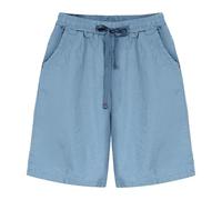 Bermuda Shorts para Mujer, hasta la Rodilla, Cintura Alta, Estilo Holgado e Informal, con Bolsillos, Color Azul Claro, Talla M.