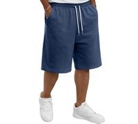 Bermudas Hombre Verano, Bermuda Lino, Gimnasio Pantalon Corto Vestir, Deportivo Cremallera Multibolsillos Trabajo Running Verano Pantalones Deporte Cortos Hombre, L