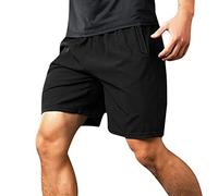 Bermudas Hombre Verano - Pantalones Cortos Deportivos De Verano para Hombre Pantalón Corto De Secado Rápido Pantalón Corto con Bolsillo Y Cremallera con Cordón Pantalón Corto A La (Black XXL)