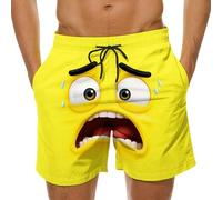 Bermudas Hombre Verano Tallas Grandes Pantalones Cortos Hombre Playa Sueltos Moda Estampado de Caras Divertidas Bañador Verano Shorts de Baño con Bolsillos Cómodos Swimwear Beachwear