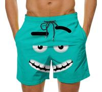 Bermudas Hombre Verano Tallas Grandes Pantalones Cortos Hombre Playa Sueltos Moda Estampado de Caras Divertidas Bañador Verano Shorts de Baño con Bolsillos Cómodos Swimwear Beachwear