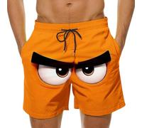 Bermudas Hombre Verano Tallas Grandes Pantalones Cortos Hombre Playa Sueltos Moda Estampado de Caras Divertidas Bañador Verano Shorts de Baño con Bolsillos Cómodos Swimwear Beachwear