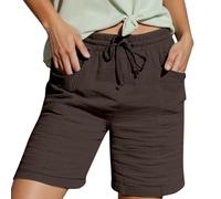 Bermudas Mujer Verano Frescos Shorts Pantalones Cortos de Pierna Ancha Casuales Secado rápido Diseño Casual Elegante hasta la Rodilla para Diario Salir Playa