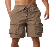 Bermudas Pantalones cortos para hombre 4XL, pantalones tácticos para hombre, cintura elástica, pantalones cortos con goma elástica, pantalones sueltos para el tiempo libre, multibolsillos, pantalones