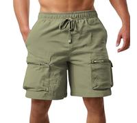 Bermudas Pantalones cortos para hombre 4XL, pantalones tácticos para hombre, cintura elástica, pantalones cortos con goma elástica, pantalones sueltos para el tiempo libre, multibolsillos, pantalones