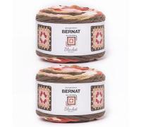 Bernat All in ONE Blanket Granny Choco Berry - Ovillo de lana para manta, paquete de 2 unidades de 8.5 onzas, 100% poliéster, #6, súper voluminoso, 178 yardas, tejido de punto/ganchillo