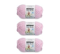 Bernat Baby Blanket Hilo, paquete de 3 ovillos de 100 g de poliéster, nro. 6, muy grueso, 66 m, para punto y ganchillo, color rosa pálido (Baby Pink)