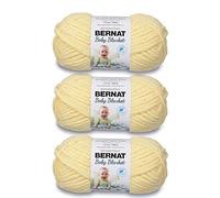 Bernat Baby Blanket - Ovillo de felpilla grueso, paquete de 3 de 100 g, poliéster, #6, superesponjoso, 72 yardas, para tejer, ganchillo, manualidades y amigurumi, color amarillo bebé