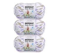 Bernat Baby Blanket - Ovillo de lana con estampado de paloma lila, paquete de 3 unidades de 100 g, poliéster, #6, superesponjoso, 72 yardas, tejido de punto/ganchillo, color lila