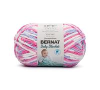 Bernat Baby Blanket - Ovillo para mantas de bebé, 1 paquete de 10.5 onzas, poliéster, #6, súper esponjoso, 220 yardas, tejido de punto/ganchillo, color rosa y azul degradado