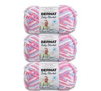 Bernat Baby Blanket - Ovillo para mantas de bebé, paquete de 3 de 100 g, poliéster, #6, superesponjoso, 72 yardas, para tejer, ganchillo, manualidades y amigurumi, hilo de felpilla gruesa