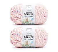 Bernat Baby Blanket Raspb Kisse - Ovillo de lana de 10.5 onzas, poliéster, #6, superesponjoso, 220 yardas, tejido de punto/ganchillo, paquete de 2, Raspberry Kisses